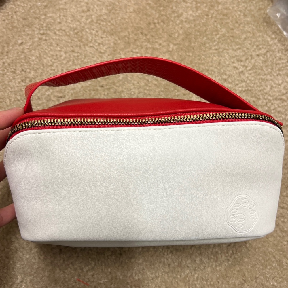 Shiseido Red and White cosmetic Bag